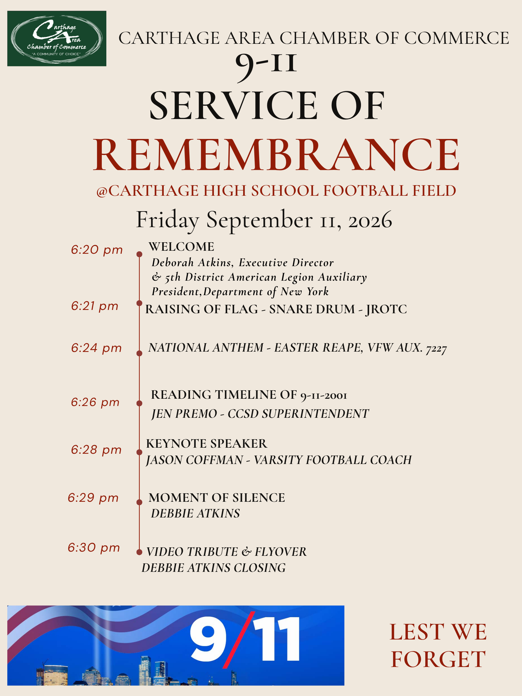 9/11 Service of Remembrance Flyer